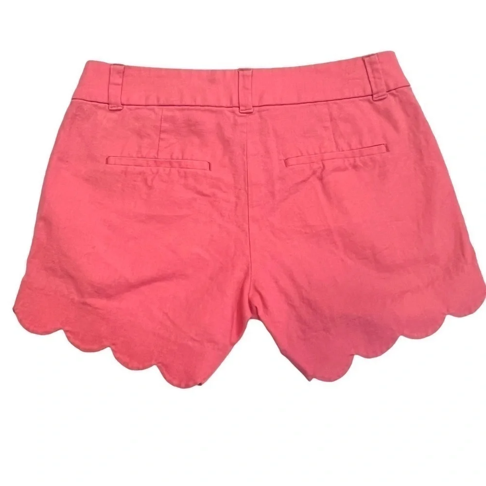J Crew Factory Coral Orange Scalloped Hem Shorts Size 00